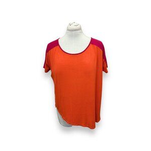 Tee By Big Star Womens Orange & Pink Rayon/Spandex Mixed Color Block T-Shirt M